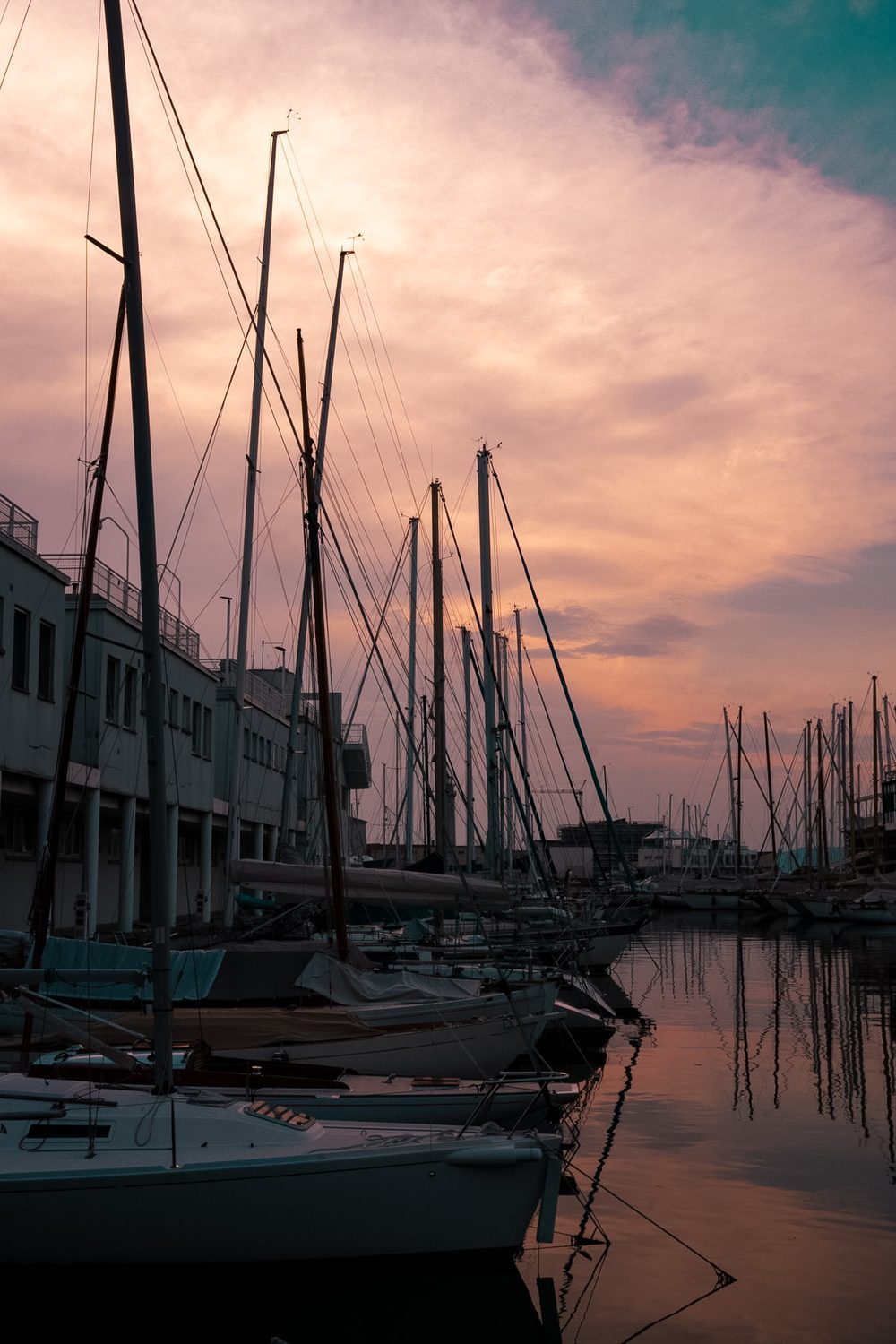Masts at Dusk. Trieste, Italy.