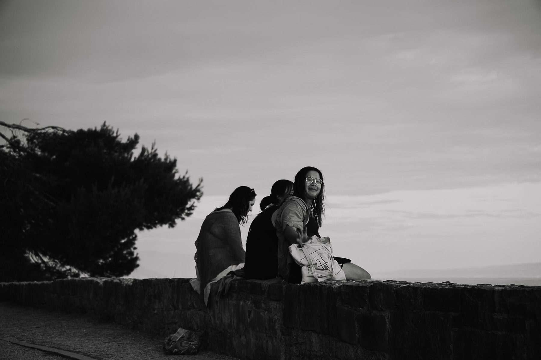 Three on a Wall at Dusk. Split, Croatia.